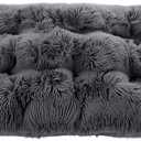 Small Dog & Cat Bed, Washable Warm Winter Fluffy Heated Calming Dog Crate Bed for Small Size Pets, Supportive Plush Crate Pad for Dogs (18 * 12", Dark Grey)