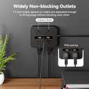 Surge Protector Power Strip - 8 Outlets with 3 USB Charging Ports,Multi Plug Outlet Extender, 5Ft Braided Extension Cord, Wall Mount Desk USB Charging Station for Home Office (Black)