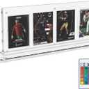 Choowin Acrylic Trading Card Display Frame, 4 Slot Magnetic Card Holder with Led Light Base, Trading Card Stand for Sports Card Display Baseball Card Display Pokemon Card Display Graded Card Display