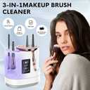 3 IN 1 Electric Makeup Brush Cleaner,Automatic Makeup Brush Cleaner with Makeup Brush Dryer,Portable USB Deep Cleaning for All Size Beauty Makeup Brush Set,Blush Brush,Sponges