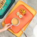 Small Nordic-Style Rectangular Plastic Tray Durable & Easy-to- Clean for Snacks and Beverages,Perfect for Movie Nights at Home,Outdoor Picnics,or Office Break Snacks,Orange