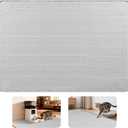Cat Food Mat, 40" x 28" Cat Litter Mat Extra Large Silicone Pet Feeding Mat with Raised Edge Pet Placemat for Food and Water Bowl Non-Slip, Easy to Clean, Floor Protection (Light Gray)