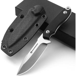 DRACHENADER EDC Fixed Blade Knife with Kydex Sheath 7-Inch D2 Steel Small Tactical Knife with Clip Lock, Versatile for Horizontal and Vertical Carry (Black)