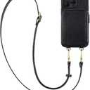 Crossbody Zipper Wallet Phone Case for iPhone 14 Pro Max, Premium Vegan Leather RFID Blocking Card Slot Holder Case with Removable Crossbody/Wrist Strap-Black