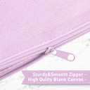 Frienda 50 Pcs Canvas Zipper Pouch Bulk Gift Graduation Father's Day Small Blank Pencil Pouch Makeup Bag Cosmetic Toiletry Bag for DIY Teacher Appreciation Stationary(Purple)