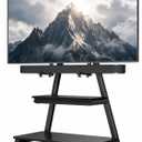 Perlegear Rolling TV Stand with Soundbar Mount for 43–83 inch TVs, 132 lbs