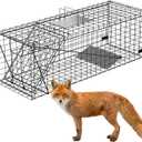 VASALAID Live Animal Trap Cage, 43.6 X 18.1 X 16.9 inch Catch and Release, Humane Live Trap Cage Indoor & Outdoor Foldable Live Trap for Foxes, Large Dogs, Coyotes, Raccoons, Woodchucks