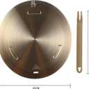 Heat Diffuser Plate, Stainless steel with aluminum interlayer Induction Adapter Plate with Removable Handle for Electric Gas Stove Cooking 7.9inch