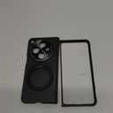 for Oneplus Open Case with 360 Magnetic Rotatable Ring Stand, Built-in Screen Protector & Hinge Protection, Thin & Slim Magnetic Stand Phone Case 5G, Black