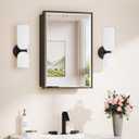 TokeShimi 16 x 24 Beveled Mirrored Medicine Cabinet Recessed, Bathroom Mirror with Storage Adjustable, Aluminum Frame Metal Oil Rubbed Bronze Medicine Cabinet with Mirror