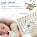 Wireless Keyboard and Mouse Ultra Slim Combo, TopMate 2.4G Silent Compact USB 2400DPI Mouse and Scissor Switch Keyboard Set with Cover, Batteries Included, for PC/Laptop/Windows/Mac - Gold White