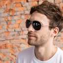 J+S Premium Military Style Classic Aviator Sunglasses, Polarized, 100% UV protection for Men Women