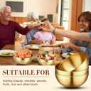 Nuogo 6 Pcs Gold Mixing Bowls Stainless Steel Mixing Bowl Decorative Gold Esthetician Bowls Metal Serving Bowl for Facial Cereal Rice Noddle Fruit Kitchen Party Cooking Baking Prepping(7.9 Inches)
