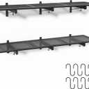 2 Pack Garage Wall Shelving, 1x3.85ft Heavy Duty Garage Shelving Wall Mounted 320 lbs Load Capacity, Black Garage Storage Shelves Floating Shelves for Basement, Shop, Shed