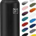 Fanhaw 20 oz Insulated Stainless Steel Water Bottle with Anti-Dust Chug Lid, Leakproof Vacuum Metal Bottle for Kids, Women & Men (Black)
