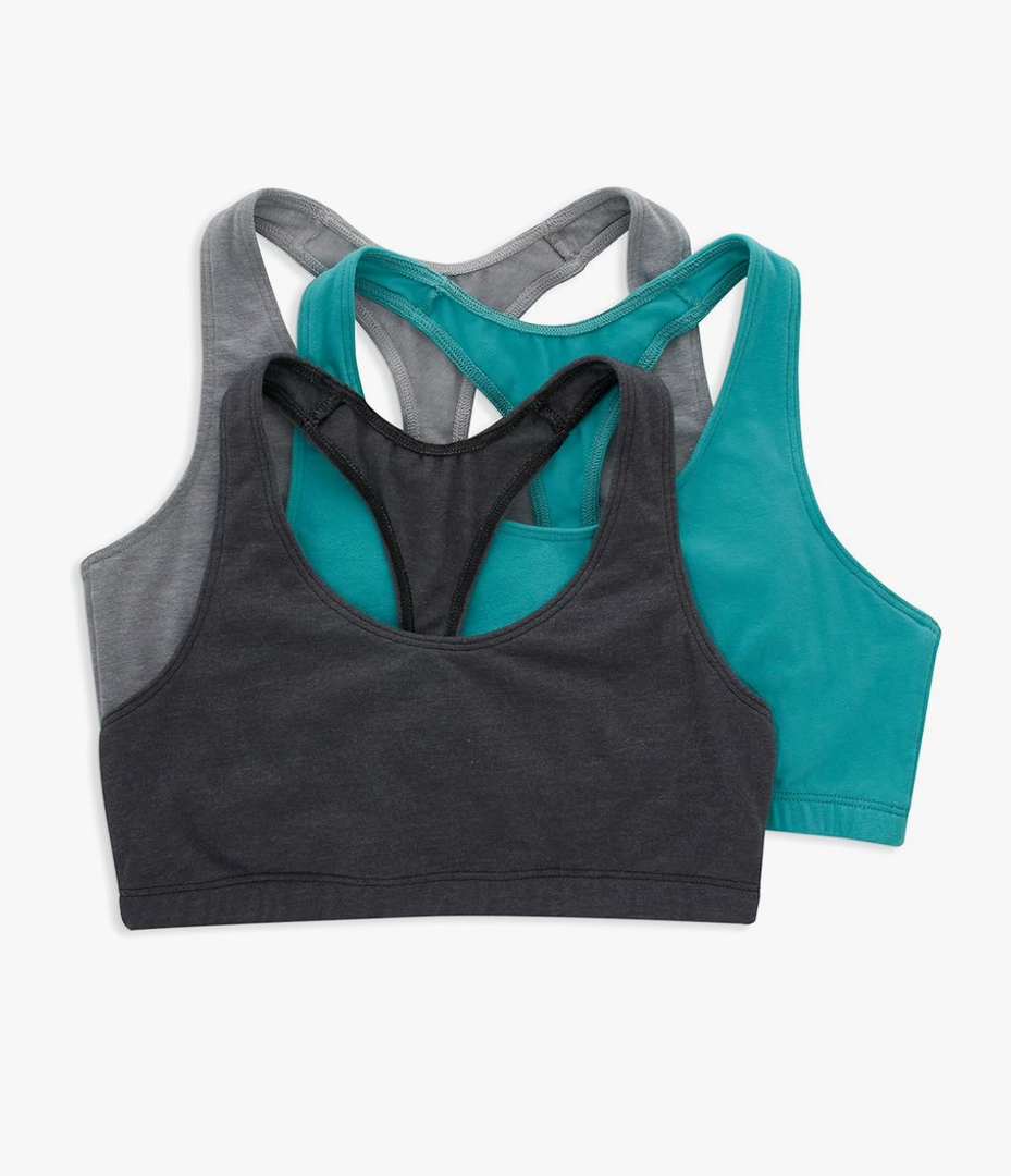 Hanes Women's Racerback Cotton T-Back Bralette (2 Pack)