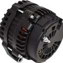 A-Team Performance AD244 Style 220 Amp Alternator - High Output LS One-Wire Alternator - Chrome Finish Automotive Upgrade - Compatible with Chevrolet BBC, SBC & GM Diesel Engines - Black