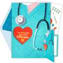 Decorably Gold Foiled 5x8in Handmade Individual Nurse Thank You Card Set with Heart Cutout, Nurses Day Cards Set with Envelope and Stickers, with Printed Message Inside - Nurse's Day