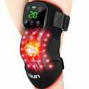 Solun Red Light Therapy Knee Brace with Heated & Vibration Massager for Pain Relief - 660nm/ 850nm Near Infrared Light Therapy Device, 5000mAh Rechargeable, Adjustable for Knee/ Elbow/ Shoulder