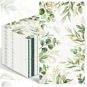 100PCS Greenery Paper Napkins 3 Ply Disposable Hand Towels for Bathroom Green Eucalyptus Leaf Guest Napkins Decorative Dinner Napkins for Bridal Baby Shower Wedding Birthday Spring Party