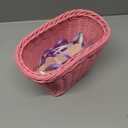 Kid's Bicycle Basket Streamers Set, Unicorn Children's Bike Handlebar Wicker Basket Bike Streamers Bell and Stickers,Bike Basket Front Decoration for Girls (Pink)