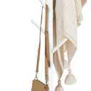 Haddockway Wooden Coat Rack Stand with 8 Hooks New Zealand Pine 3 Adjustable Coat Standing Tree Easy Assembly for Coats, Hats, Scarves and Handbags for Entryway, Hallway, Bedroom, Office, White