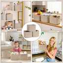 3 Pack Cube Storage Bin, 9x9x7 Cotton Rope Woven Baskets for Organizing Toys Clothes Towels, Square Gift Storage Baskets for Shelves, Nursery, Closet, Bathroom, Pantry (Jute)