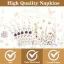Rngmsi Wildflower Fall Party Tableware Decorations, 96PCS Flower Birthday Party Plates Napkins and Forks Supplies, Autumn Disposable Floral Baby Shower Bridal Shower Wedding Decor 24 Guests