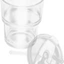 Tea Drinking Glass Cup with Lid Straw Stylish Coffee Tea Cup for School Office Home for Cold Beverages Elegant Design Easy to Clean (0 Ounces, As Shown 1)