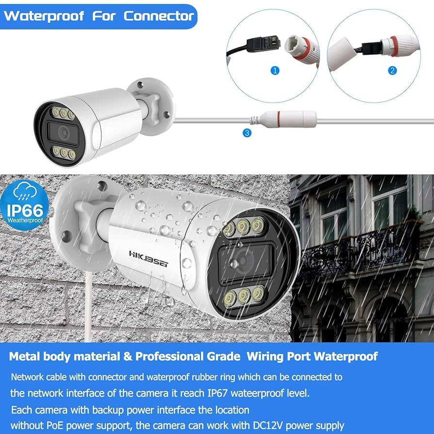 HIKJBSET UltraHD 4K (8MP) Wired Outdoor Security PoE IP Camera, 2Way Audio, Colour Night Vision, 2.8mm Lens, IP67 Weatherproof, Up to 256GB MicroSD Card, Surveillance Outdoor Indoor HIKJBSET UltraHD 4K (8MP) Wired Outdoor Security PoE IP Camera, 2Way Audio, Colour Night Vision, 2.8mm Lens, IP67 Weatherproof, Up to 256GB MicroSD Card, Surveillance Outdoor Indoor