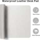 Aothia Leather Desk Pad Protector, Mouse Pad, Office Desk Mat, Non-Slip PU Leather Desk Blotter, Laptop Desk Pad, Waterproof Desk Writing Pad for Office and Home (Off-White,31.5" x 15.7")