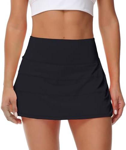 MCEDAR Pleated Tennis Skirt for Women with Pockets Women's High Waisted Athletic Golf Skorts Skirts Running Workout Shorts M