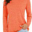 MAGCOMSEN Women's Long Sleeve Shirts UPF 50+ Sun Protection Quick Dry Athletic Running Workout Tops Rash Guard (Orange, M)