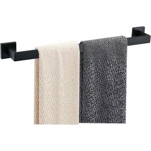 JOPOFI Towel Bar - 23.6 Inch Bathroom Towel Holder - Matte Black | Stainless Steel Towel Racks for Bathroom Wall Mounted, Towel Rod for Bathroom Wall
