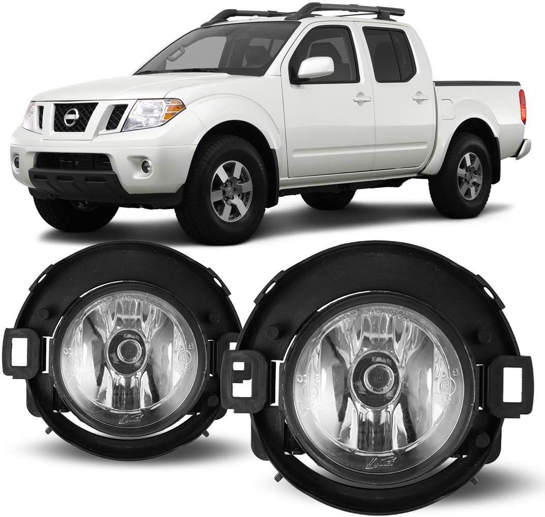 Winjet Fog Lights OEM Series for [2005-2015 Nissan Xterra] [2010-2017 Frontier][2018 2019 Nissan Frontier] with H11 12V 55W Halogen Bulbs Fog Lamps Replacement w/Wiring and Switch Kit Clear Lens
