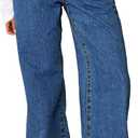 Cicy Bell Womens Wide Leg Jeans High Waisted Drawstring Color Block Patchwork Baggy Loose Y2K Denim Pants with Pockets 29.5x38