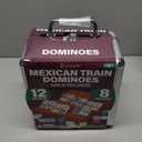 Queensell Mexican Train Dominoes Set with Wooden Hub, Domino Tile Board Games - Double 12 Dominos Set for Family Game Night for Adults and Kids Ages 8 and up (Double 12)