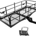 Folding Hitch Mount Cargo Carrier 60" x 24" x 14" 510 LB Capacity Heavy Duty Cargo Rack Rear Luggage Basket Fits 2" Receiver for Car SUV Pickup Trailer Camping