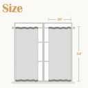 jinchan Linen Floral Tier Curtains 54 Inch Farmhouse Botanic Cafe Curtains Light Filtering Drapes for Small Windows Back Tab Half Window for Kitchen Living Room Bathroom 2 Panels Blue