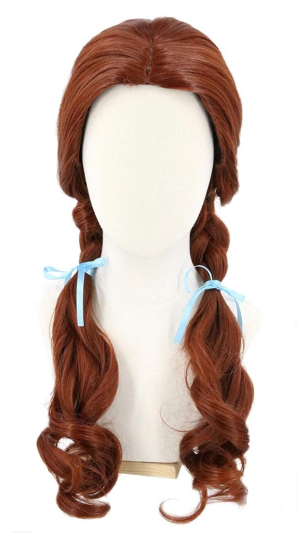 Topcosplay Women Wig Reddish Brown Long with Braids Cosplay Halloween Costume Wigs (Adult)