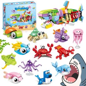 ZIYOSTAR 12 Packs 12-in-1 Fun Marine Animals, Including Various Shapes Such as Sharks, Crabs, Octopuses, Turtles Birthday Party Favors for KidsIdeas for Boys and Girls Ages 6-12