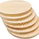 6PCS Pine Circle Plaque, 6x0.4in Blank Unfinished Round Wooden Circles Plaques for Craft Projects, Engraving, Wood Burning, Painting
