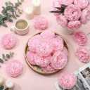 Suncalla 50 Pcs Artificial Peony Rose Flowers Heads 4.7 Inches Silk Fake Peony Head Flowers for Wedding Bridal Bouquet Home Floral DIY Centerpieces Tables Party Decorations (Pink)