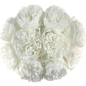 2 Bouquet 10Heads Artificial Fake Peony Flowers Silk Faux Flower for Home Office Party Wedding Decorations