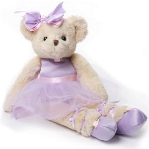 Bearington Collection Ballerina Themed Stuffed Animal - Ballet Doll - Dance Recital Gifts for Girls - Bear Tootsie - 13"