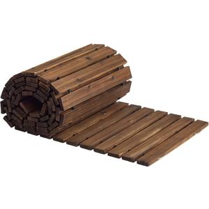 FILWH Wooden Garden Pathway Outdoor Roll-Out Walkway Weather-Resistant Fir Wood Curved or Straight Boardwalk Decorative Garden for Backyard,Beach,Wedding Party Pathways (Carbonized, 12FT Straight)