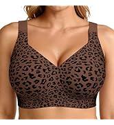 LetsJoli Bras for Women Supportive Wireless Push Up Bra Full Coverage No Underwire Seamless Plus Size for Older Women, Medium