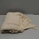 Americanflat 50x60 Throw Blanket - Soft and Breathable Cotton Throw Blanket for Couch, Bed, Chair - Decorative Blankets Perfect for Home, Office, or Outdoor Use - Cream and Beige Birds Eye Design