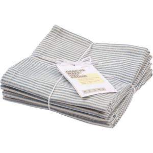MEEMA Cloth Napkins Set of 4 | Cotton Napkins Cloth Washable | Farmhouse Table Dinner  Servilletas de Tela | 18x18 in - Pinstriped Blue