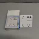 Multi Plug Outlet Extender with USB, Amerisense Wall Charger with 6 AC Outlets & 4 USB Ports (2 Type-C & 2 Type A Ports), 3-Sided Power Strip Multiple Outlets for Home, Kitchen, Office, Cruise Ship